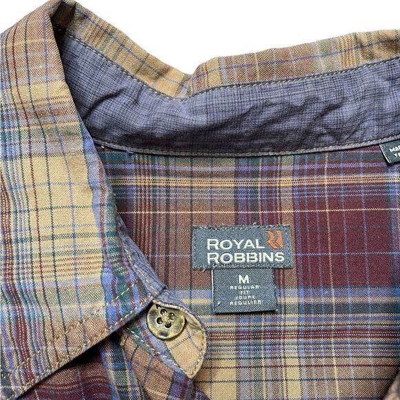 ROYAL ROBBINS Plaid Button Down Shirt Size Medium - Picture 4 of 7